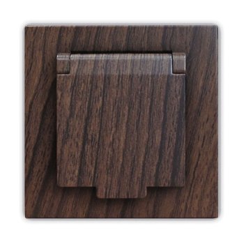 Розетка Афина 1-ая с/з крышка венге (10)