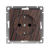 Механизм розетки Афина 1-ая с заземлением венге (10)
