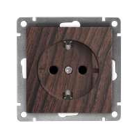 Механизм розетки Афина 1-ая с заземлением венге (10)