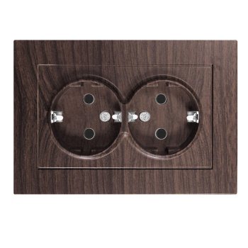 Розетка Афина 2-ая с заземлением венге (10/100)