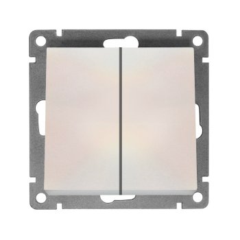 Механизм выключателя Афина 2кл жемчуг (10/100)