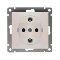 Механизм розетки Афина 1-ая с заземлением жемчуг (10/100)