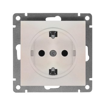 Механизм розетки Афина 1-ая с заземлением жемчуг (10/100)