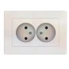 Розетка Афина 2-ая без заземления жемчуг (10/100)