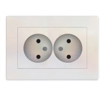 Розетка Афина 2-ая без заземления жемчуг (10/100)