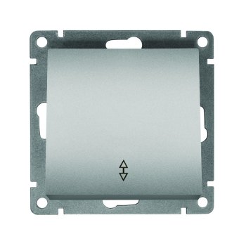 Механизм выключателя Афина 1кл проходной серебро (10)