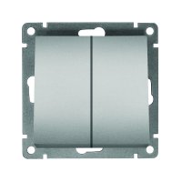 Механизм выключателя Афина 2кл серебро (10/100)