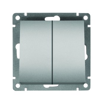 Механизм выключателя Афина 2кл серебро (10/100)