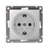 Механизм розетки Афина 1-ая с заземлением серебро (10/100)
