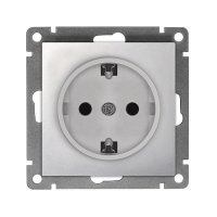 Механизм розетки Афина 1-ая с заземлением серебро (10/100)
