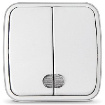 Выключатель Электра 2кл. белый подсветка (10/100)