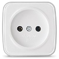 Розетка Электра 1-ая белый б/з (10/100)