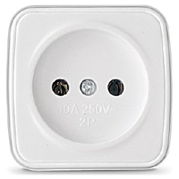 Розетка Электра 1-ая белый б/з (10/100)