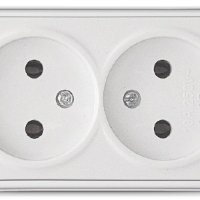 Розетка Электра 2-ая белый б/з (10/100)