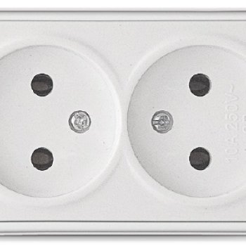 Розетка Электра 2-ая белый б/з (10/100)