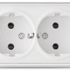 Розетка Электра 2-ая белый с/з (10/100)