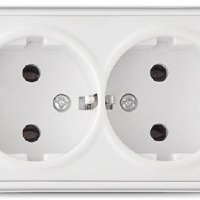 Розетка Электра 2-ая белый с/з (10/100)