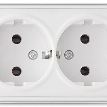 Розетка Электра 2-ая белый с/з (10/100)