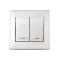 Выключатель Севиль 2кл. белый подсветка (10/100)