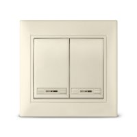 Выключатель Севиль 2кл. подсветка слоновая кость (10/100)