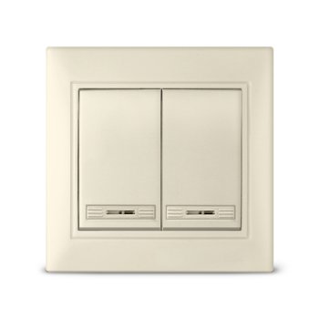 Выключатель Севиль 2кл. подсветка слоновая кость (10/100)