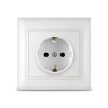 Розетка Севиль 1-ая белый с/з (10/100)