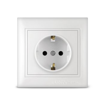 Розетка Севиль 1-ая белый с/з (10/100)