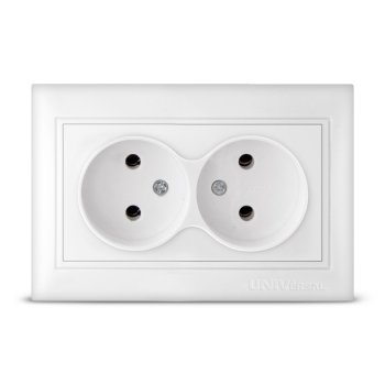 Розетка Севиль 2-ая белый б/з (10/100)