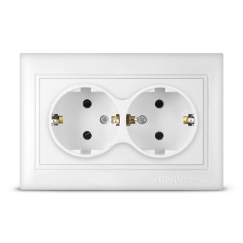 Розетка Севиль 2-ая белый с/з (10/100)