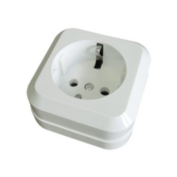 Розетка Олимп 1-ая белый с/з (10/200)