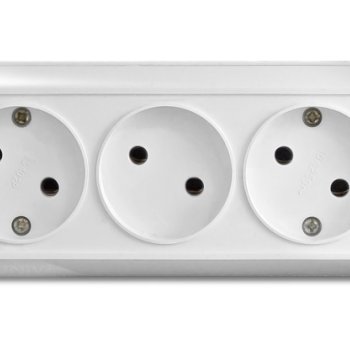 Розетка Олимп 3-ая белый б/з (10/100)