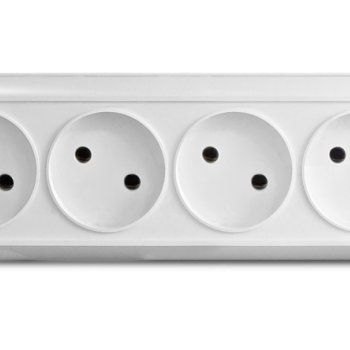 Розетка Олимп 4-ая белый б/з (4/80)
