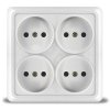 Розетка Олимп 4-ая белый б/з квадрат (10/120)
