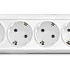 Розетка Олимп 4-ая белый с/з (3/60)