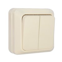 Выключатель Олимп 2кл. слоновая кость (10/100)