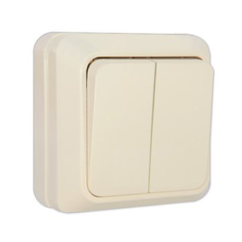 Выключатель Олимп 2кл. слоновая кость (10/100)