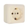 Розетка Олимп 1-ая с заземлением слоновая кость (10/100)