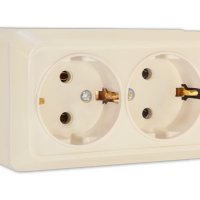 Розетка Олимп 2-ая слоновая кость с/з (10/100)