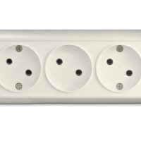 Розетка Олимп 3-ая без заземления слоновая кость (5/100)