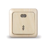 Выключатель Олимп 1кл. проходной подсветка сосна (10/100)