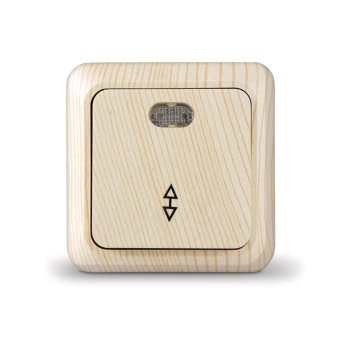 Выключатель Олимп 1кл. проходной подсветка сосна (10/100)