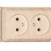 Розетка Олимп 2-ая без заземления сосна (10/200)