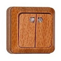 Выключатель Олимп 2кл. бук подсветка (10/100)