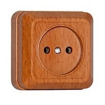 Розетка Олимп 1-ая без заземления бук (10/200)