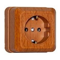 Розетка Олимп 1-ая бук с/з (10/100)