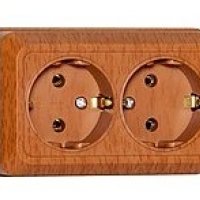 Розетка Олимп 2-ая бук с/з (10/100)