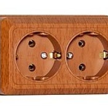 Розетка Олимп 2-ая бук с/з (10/100)