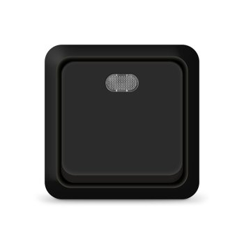 Выключатель Олимп 1кл. черный подсветка (10/200)