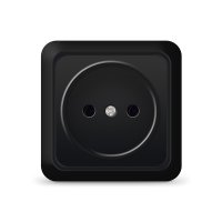 Розетка Олимп 1-ая б/з черный (10/200)
