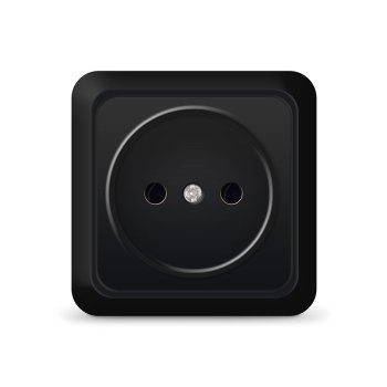 Розетка Олимп 1-ая б/з черный (10/200)